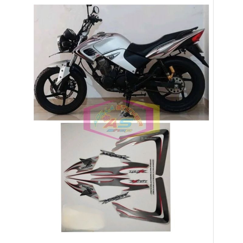 Striping sticker lis Les decal polet orian standar motor Honda Tiger Revo 2007/2008 Silver