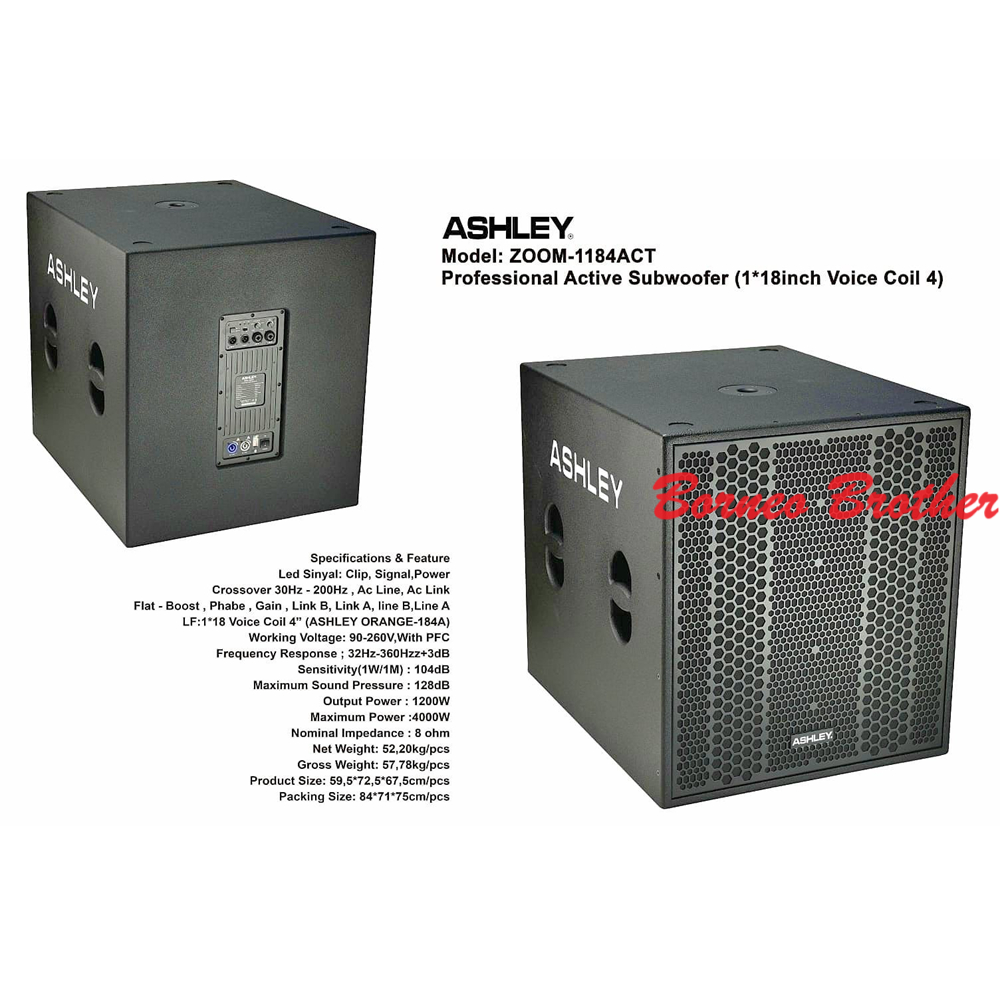 Ashley ZOOM-1184ACT Original Subwoofer Aktif 18" 4000 Watt