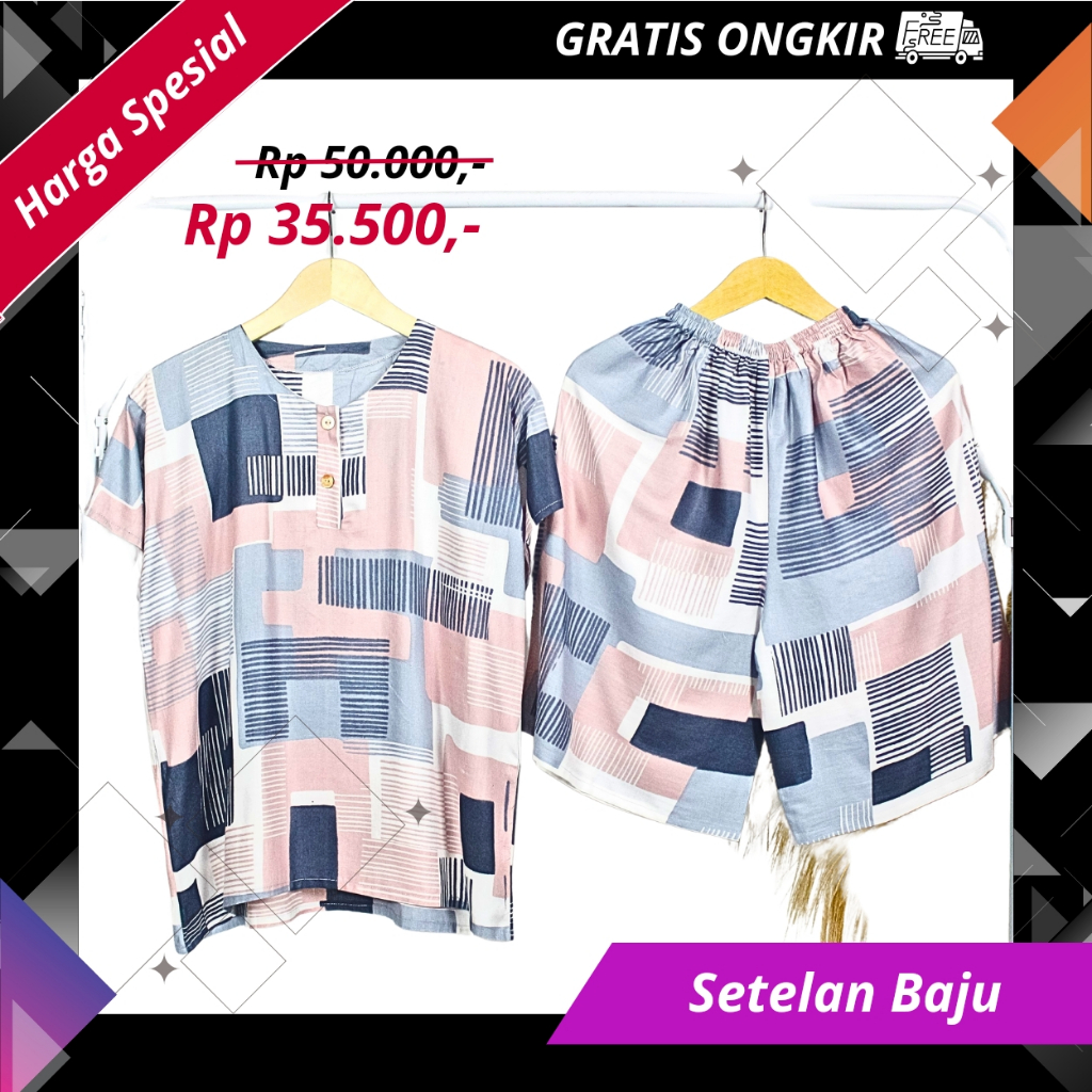 Setelan Baju Tidur Wanita Celana Pendek Babydoll Rayon Pendek Kancing Depan