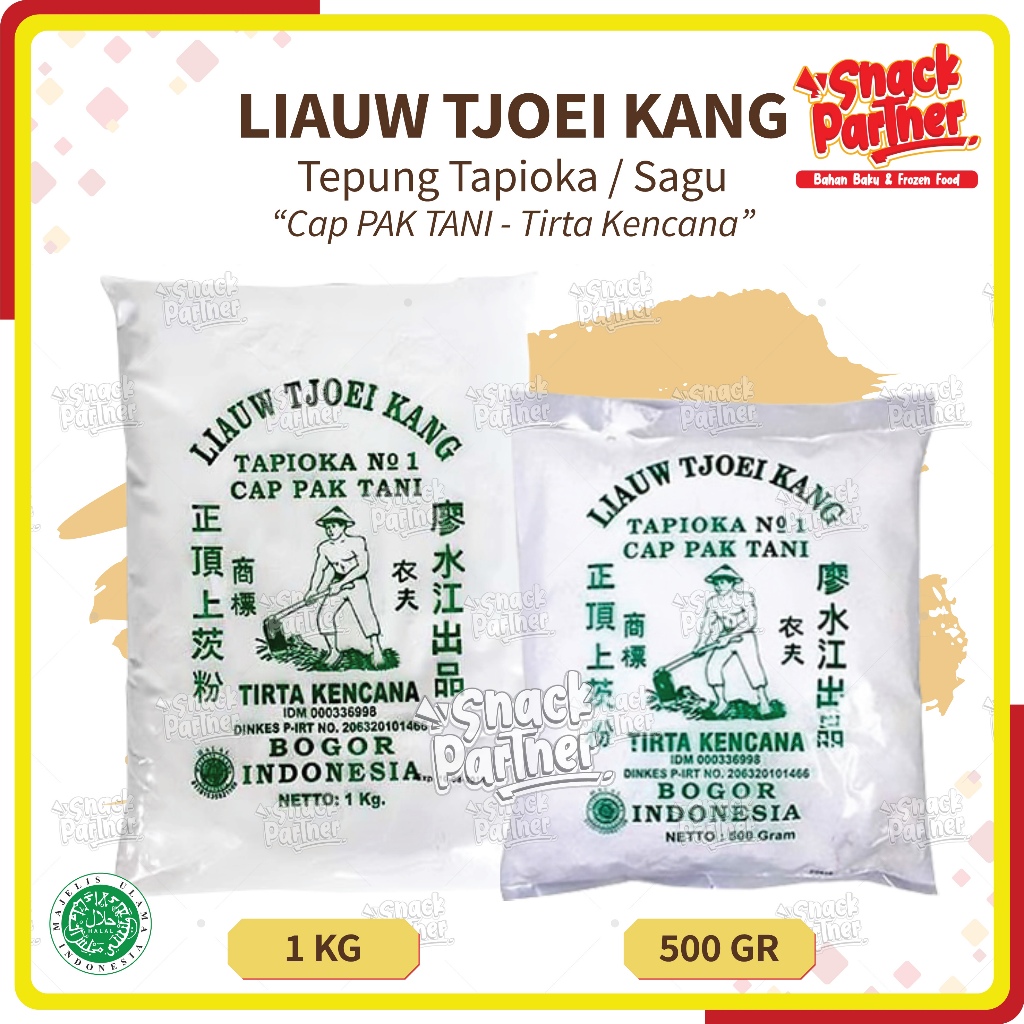 

LIAUW TJOEI KANG 500 GR / 1 KG - Tepung Tapioka / Sagu CAP PAK TANI TIRTA KENCANA 500GR 1KG