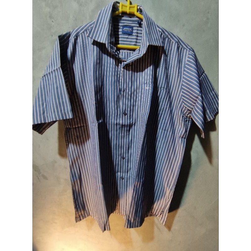 kemeja pria lengan pendek salur Merk Arrow