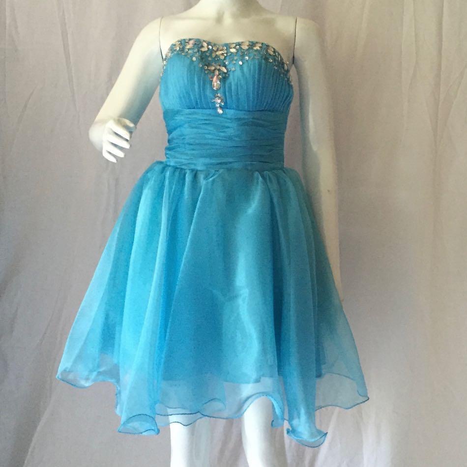 [Preloved] Sweetheart Dress in Blue / Pakaian Baju Wanita Dress Wanita Dress Midi Pesta Party Blue W