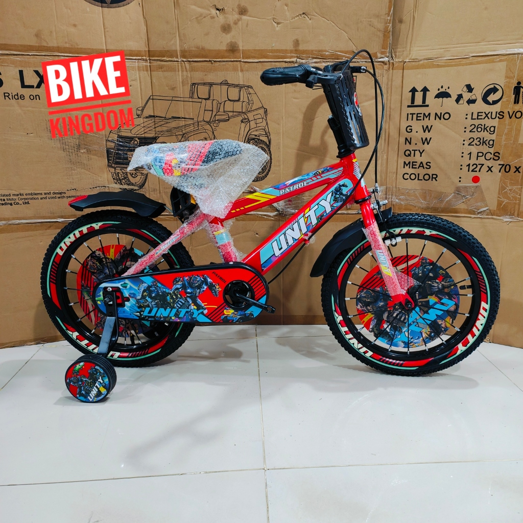 sepeda anak bmx UNITY Patrol & UNITY WARRIOR music dan lampu 16 & 18inch ban pompa warna 2,125