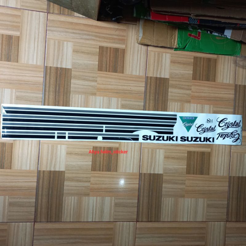 Sticker striping motor suzuki crystal tahun 90 STRIPING SUZUKI CRYSTAL 1990 print cutting tahan pern