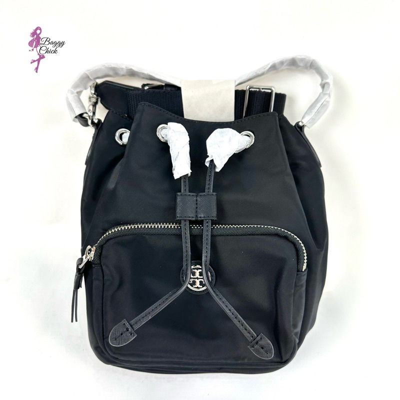 TB Virginia Nylon Bucket Bag Black