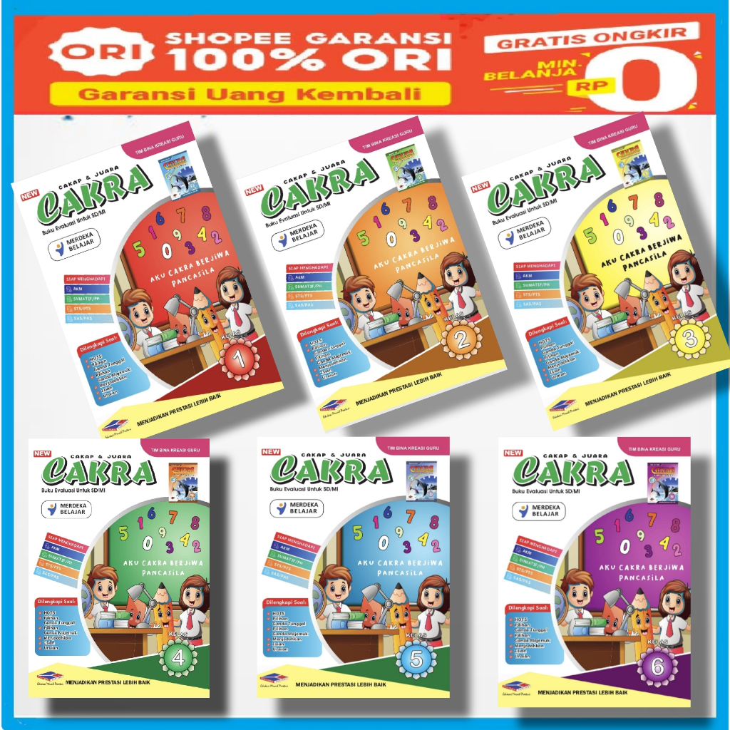 Buku Latihan Soal Kurikulum Merdeka SD / MI CAKRA (Cakap & Juara) Penerbit Edutama Mulia (Gratis Kun