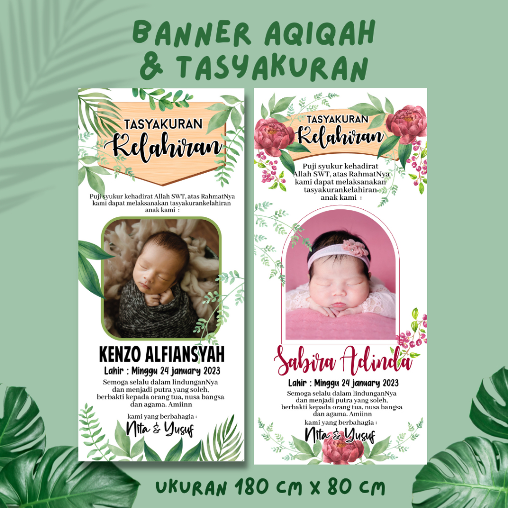 X Banner Tasyakuran Aqiqah Khitanan wisuda Wedding Olshop Ulang Tahun Lahiran Custom