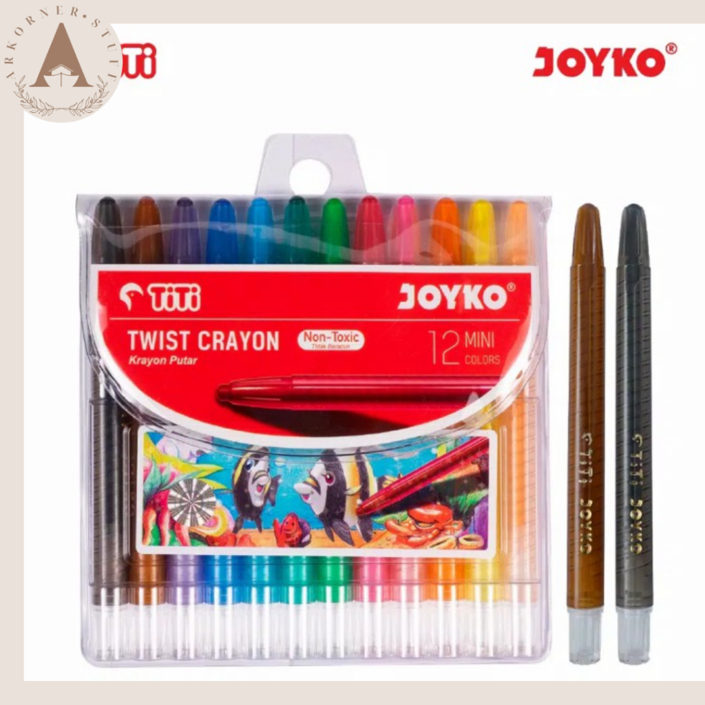 

[SET 12 MINI] Joyko Titi Twist Crayon Krayon Putar 12 Warna