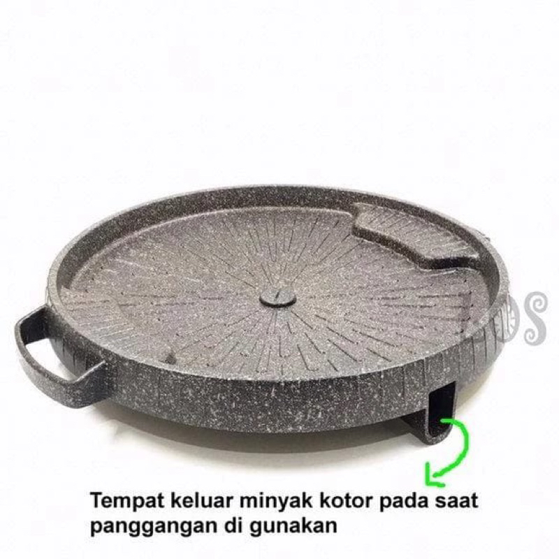 Suggo Bulgogi Grill Pan 32cm (Tanpa Kaca) Alat Panggang Korea Anti Lengket Panci Wajan