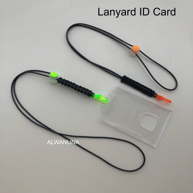 

Handmade kalung gantungan tali id card holder leather kulit warna neon orange kuning stabilo tempat kartu korean leather wax cowok cewek unisex kantor lanyard hp handphone gantungan kartu mobil barcode pertamina