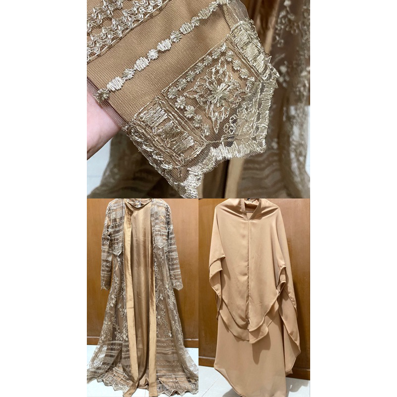 preloved gamis set outer brukat