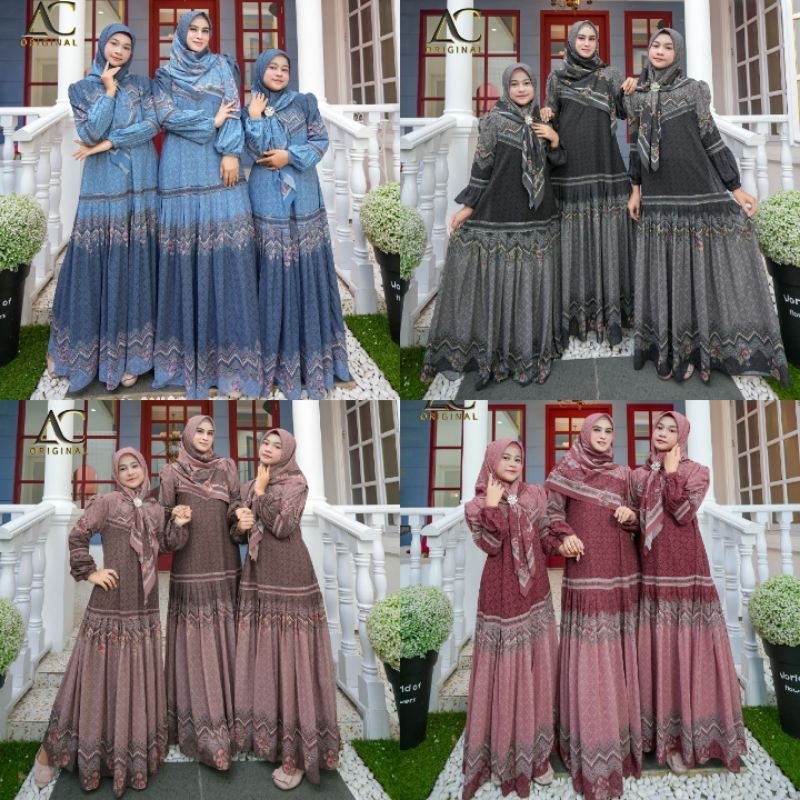 (9) AC ORIGINAL ARUMI Baju Gamis Syari Couple Ibu dan Anak Arumi Couple By AC Original. TZYN Shop