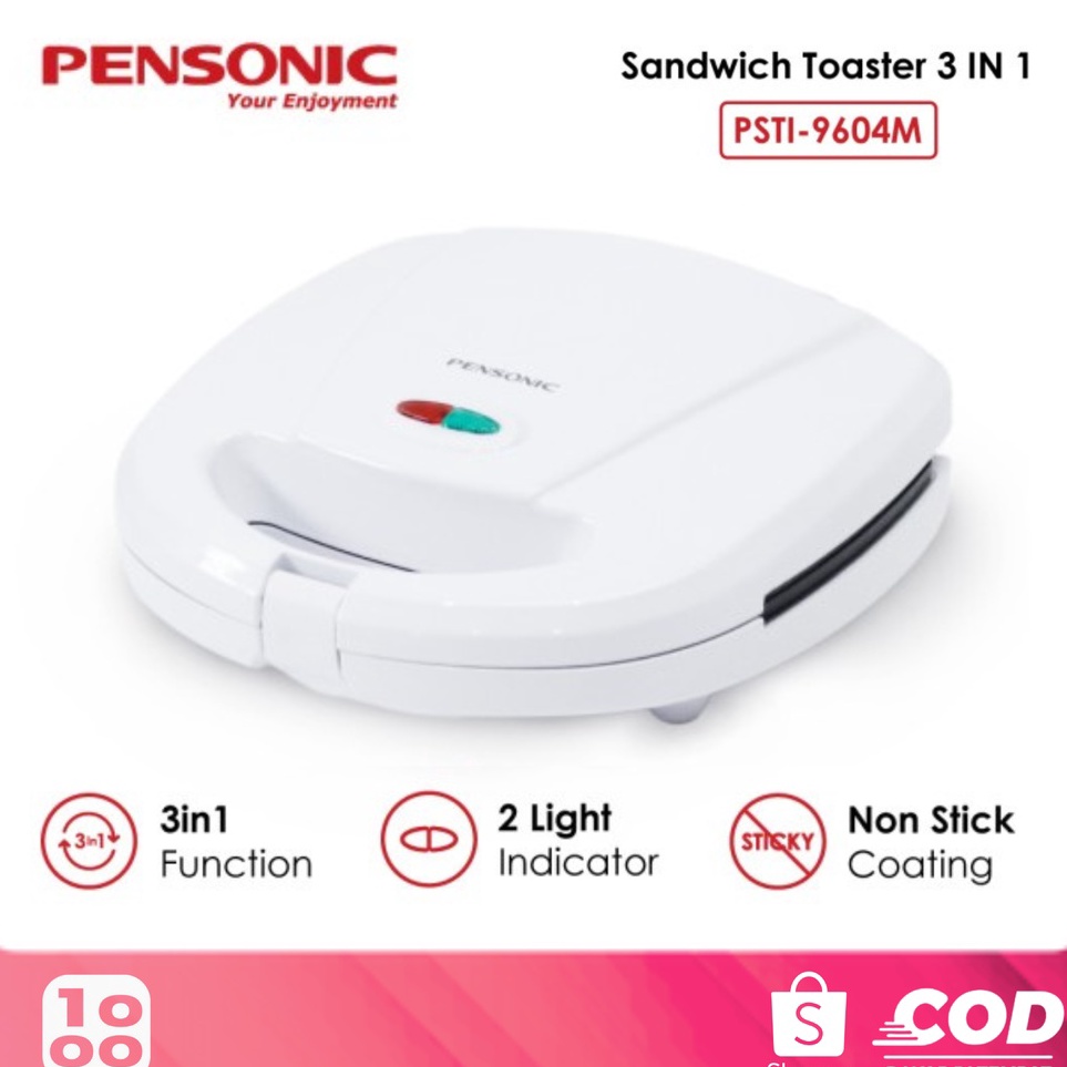 Cetakan Waffle Anti Lengket PENSONIC 3in1 Waffle Maker PSTI 964M Alat Waffle Cetak Listrik