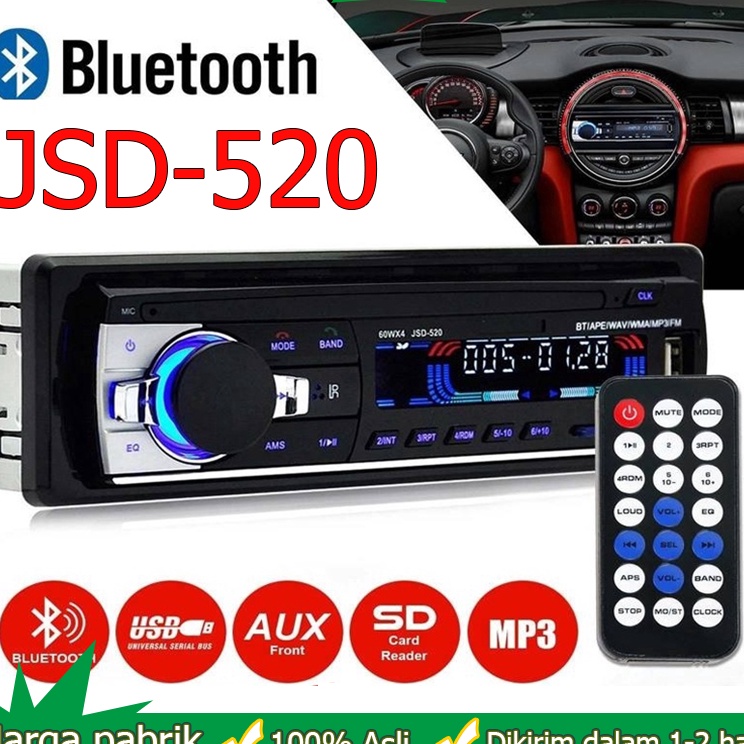 Tas Tape Audio Radio Mobil Multifungsi Bluetooth USB MP3 FM Radio JSD52 Jernih h Paling Dicari