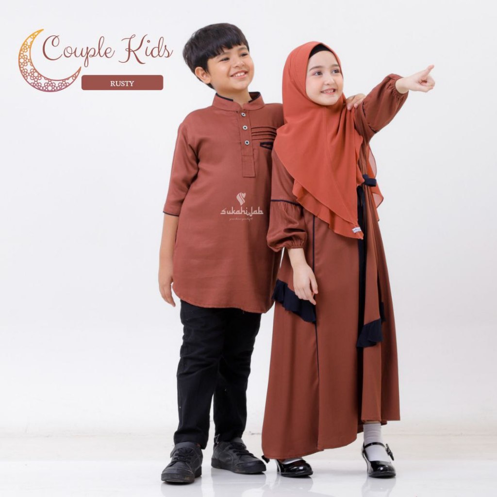 SUKAHIJAB - Freya Dress Gamis Anak Muslimah Perempuan Polos Terbaru Usia 1-4 Tahun Kekinian Bahan Ka