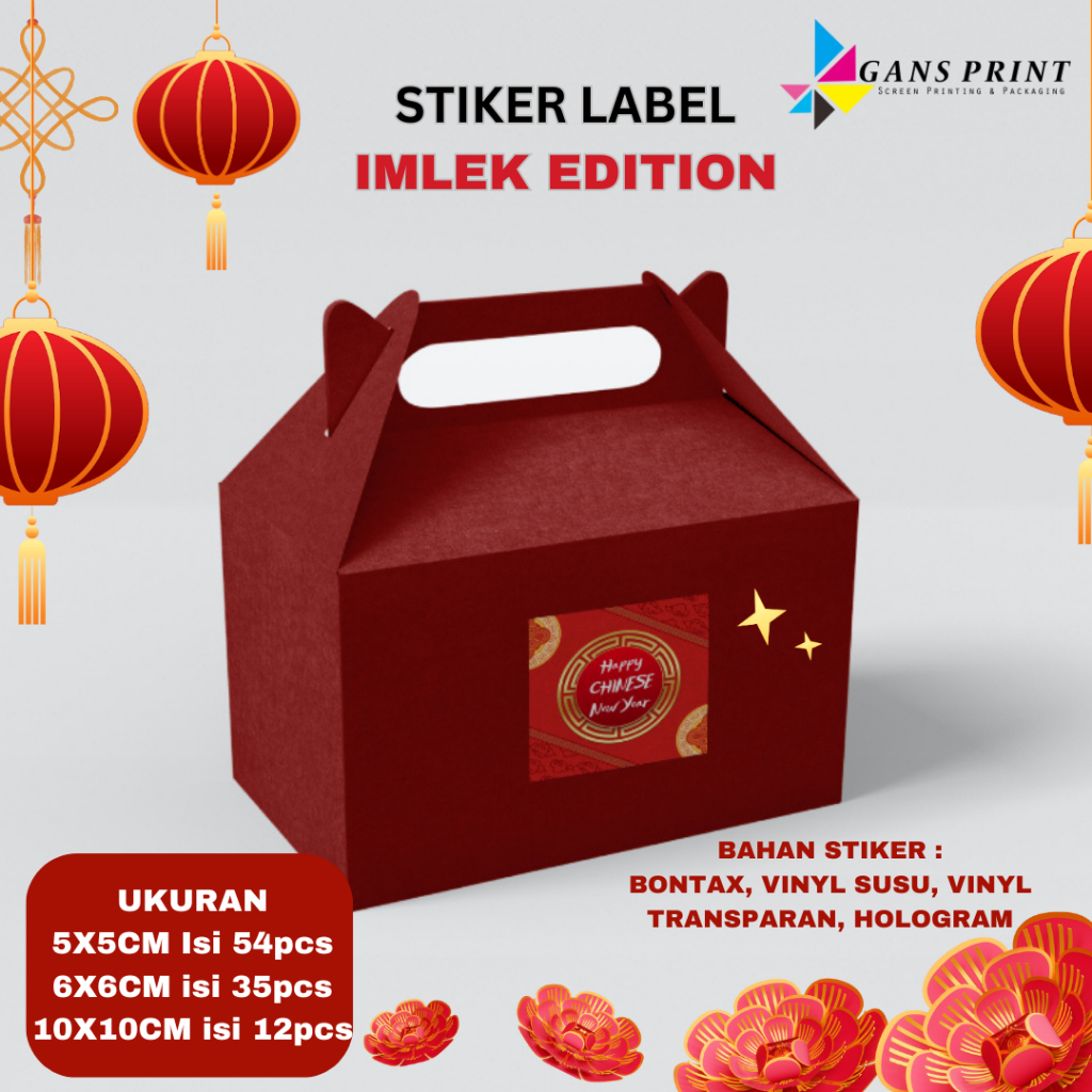 

[GANSPRINT.ID] STIKER LABEL IMLEK, KADO HARI RAYA IMLEK, CHINESE NEW YEAR, KEMASAN IMLEK FREE CUTTING Harga yang tertera untuk 1 pack : isi 54, 35, 12 pcs sesuai ukuran