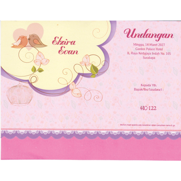 Blangko Undangan  HC 121 | Harga Murah | Flash Sale