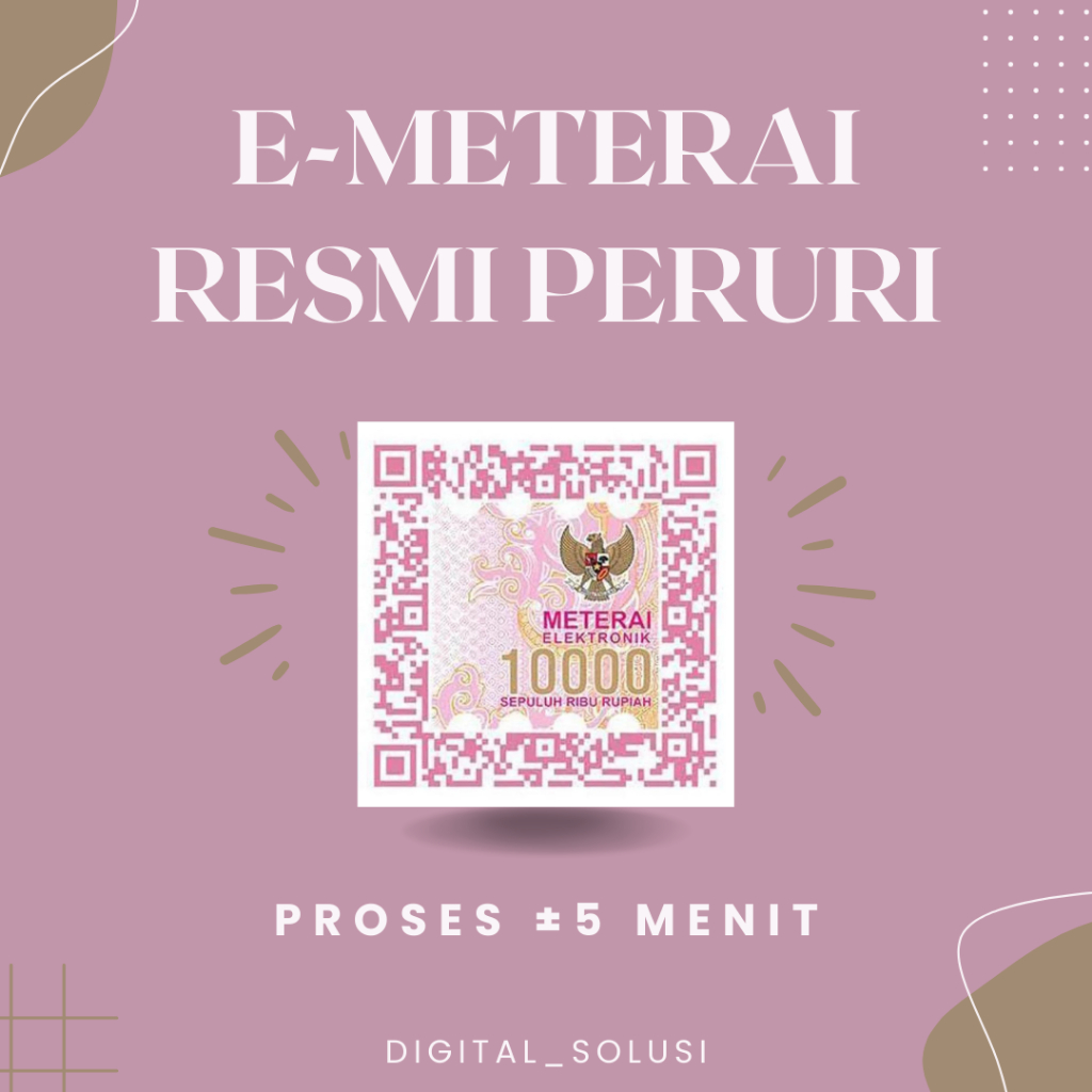 E-MATERAI RESMI VALID PERURI