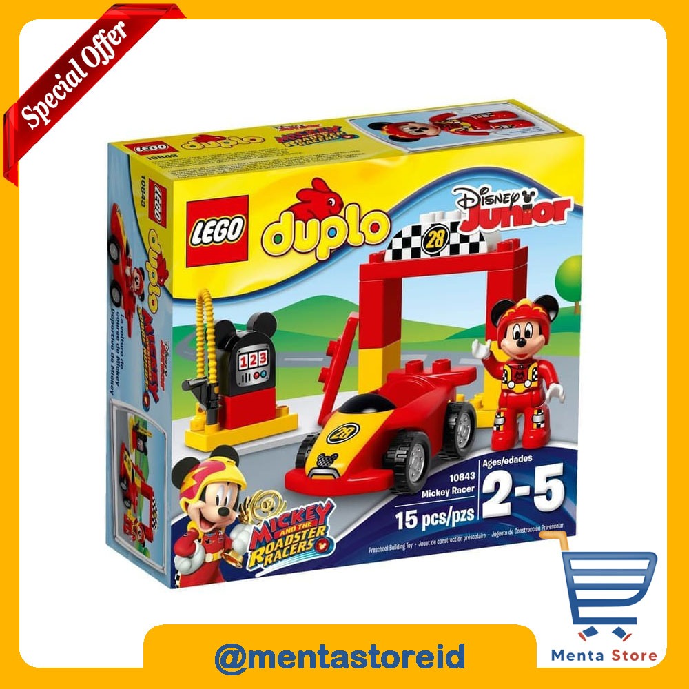 LEGO Duplo 10843 Mickey Racer Mainan Aman Untuk Anak Mickey Mouse Easy