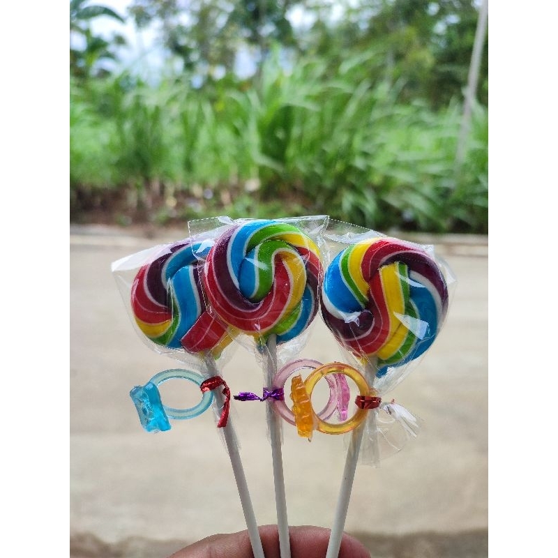 

lollipop 4 cm love & bulat hadiah cincin isi 20 pcs