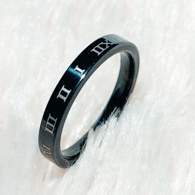 CINCIN TITANIUM ANGKA ROMAWI 3MM