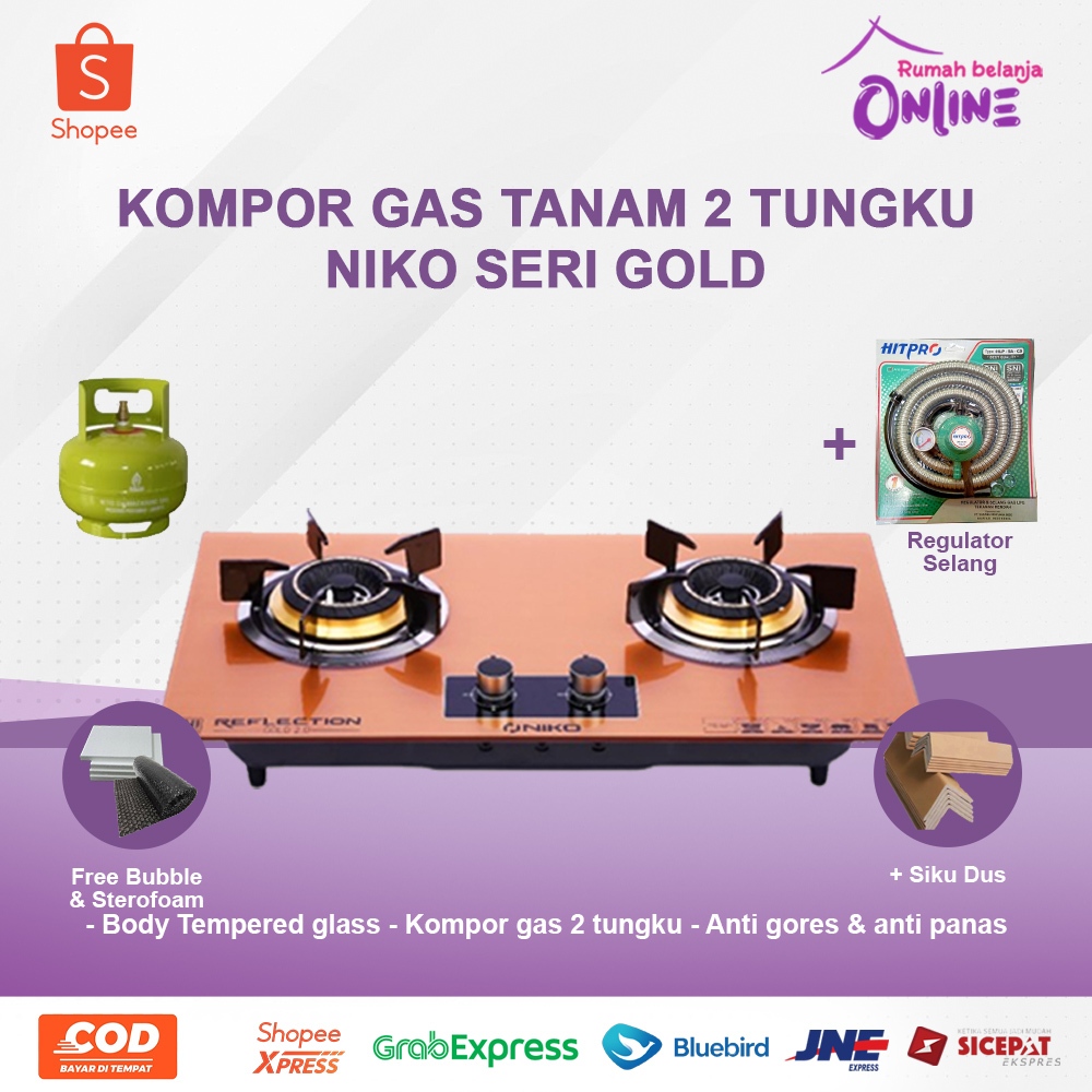 KOMPOR NIKO TANAM GOLD 2 TUNGKU KOMPOR NIKO KOMPOR TANAM KACA NIKO KOMPOR TANAM NIKO ANTI PECAH