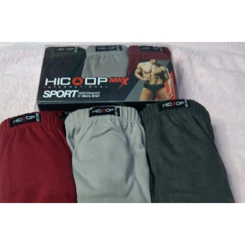 celana dalam pria isi 3pcs bahan katun hicoop sport max m l xl