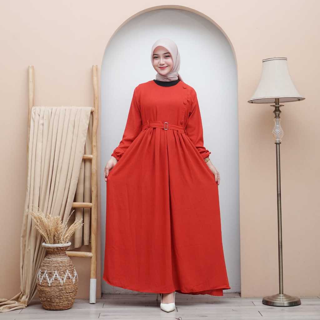 Gamis Anya Bahan Cringkle Airflow Premium//Gamis Wanita Hyget Dress Polos