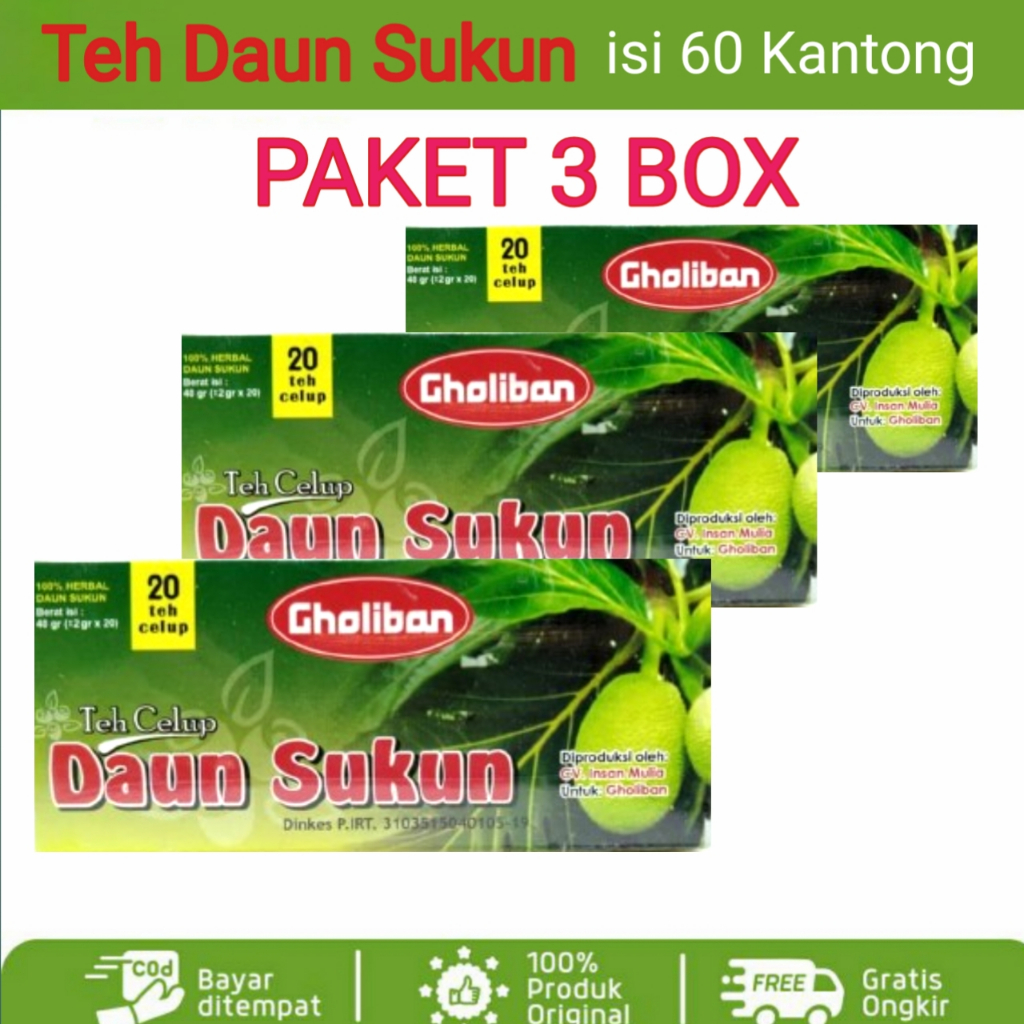 

[ PAKET 3 BOX ] Teh Celup Daun Sukun Gholiban