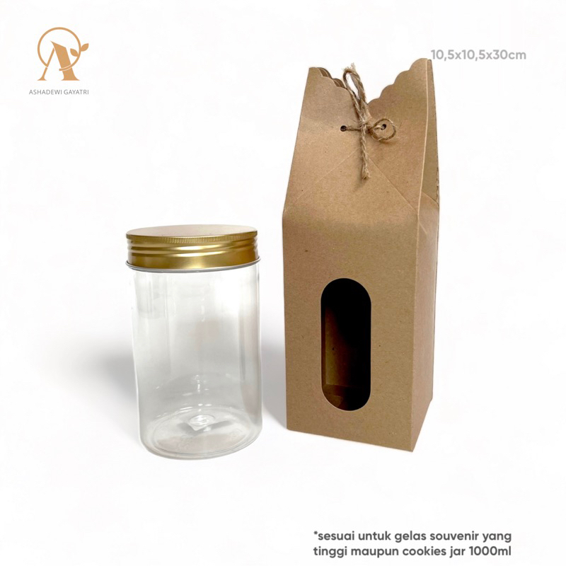 

Ashadewi Gayatri - Box Jar/ Mug / Jar selai souvenir ukuran 10.5 x 10.5 x 30 cm – Kraft Brown