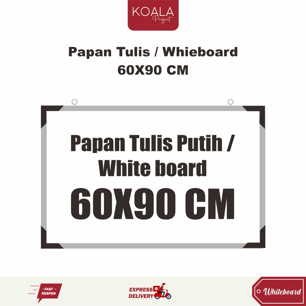 

WHITEBOARD PAPAN TULIS PUTIH 60x90 CM - KOALA PROJECT