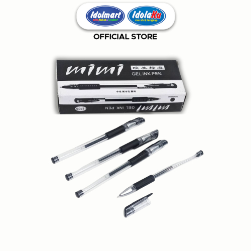 

IDOLMART Pulpen Gel Mimi 0.5 Pack Isi 12 Pcs Hitam