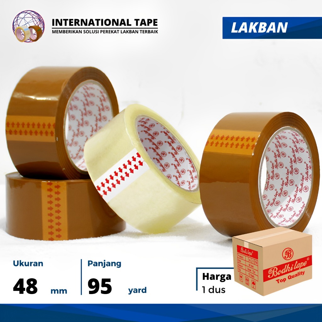 

Lakban OPP lakban BODHI " bening coklat 48MM x 95yard TAPE "PERDUS