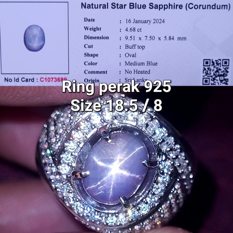 Natural purplish blue sapphire star ceylon srilanka Safir