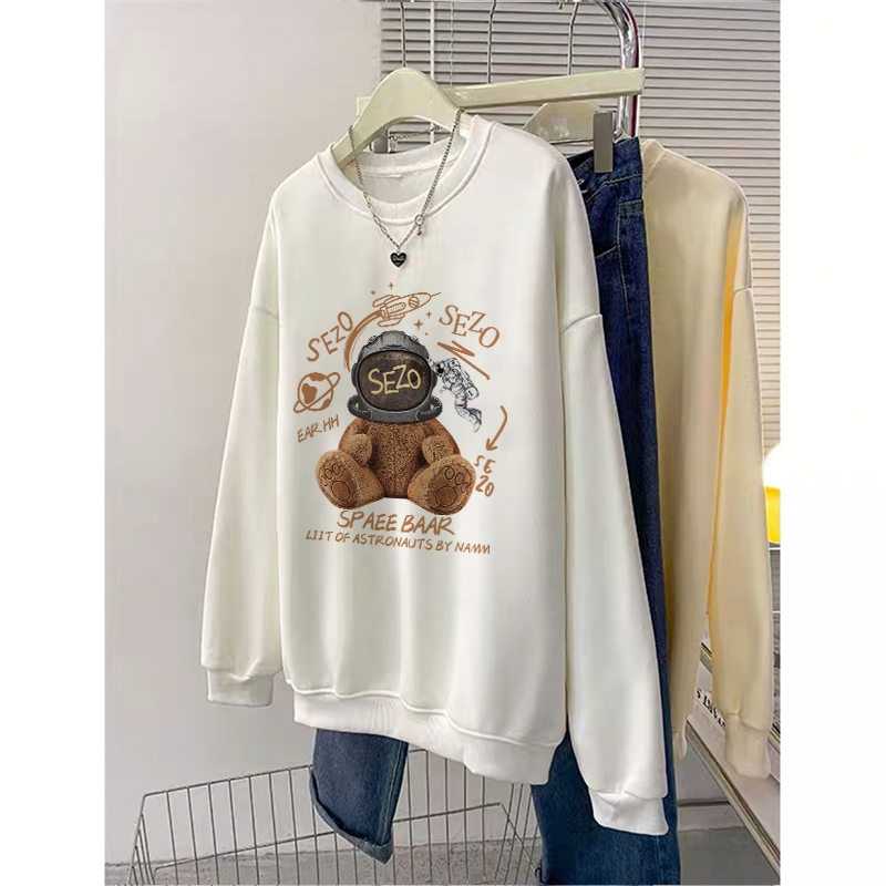 Forteid Sweater Lengan Panjang Oversized Pola Anime/Switer  Wanita Oversize Kaos Korean Style Sweate