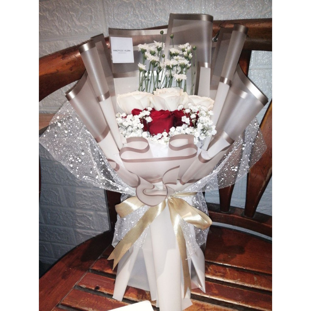 Buket Bunga Mawar Fresh Asli 6 Tangkai Mix Warna / Buket Bunga Vancyy Florist / Hand Bouquet Mawar F