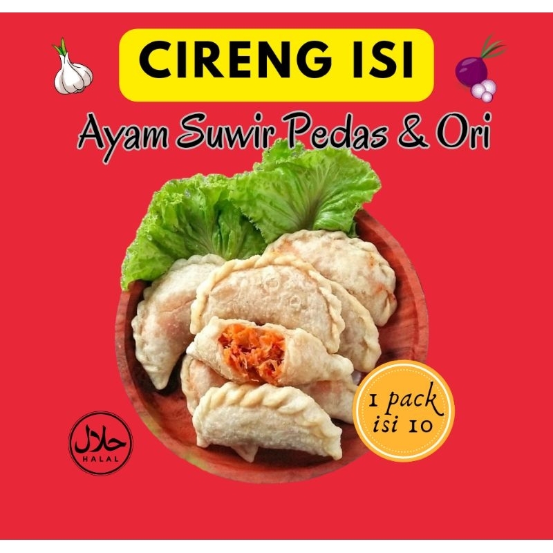 

CIRENG ISI AYAM SUWIR PEDAS/ORIGINAL | 10 BIJI | KEMASAN VAKUM