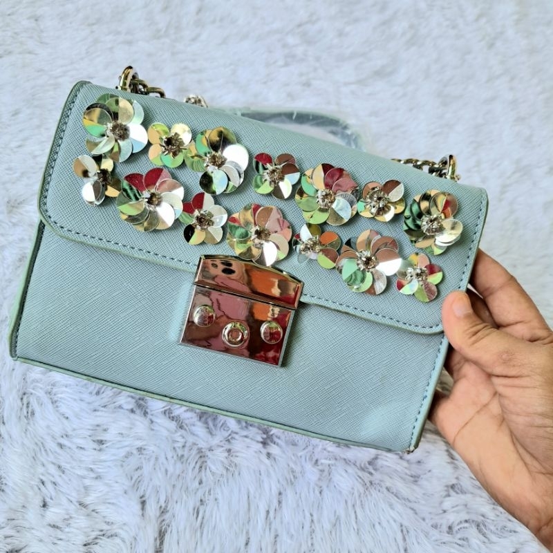 preloved tas bershka bayblue tas pesta kondangan