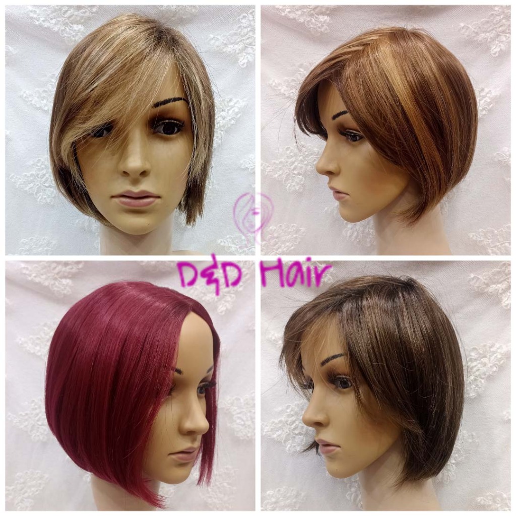 Wig Rambut - Wig Wanita - Half Lace Wig dan Front Lace Wig - Wig Warna Kualitas Premium - Wig Pendek
