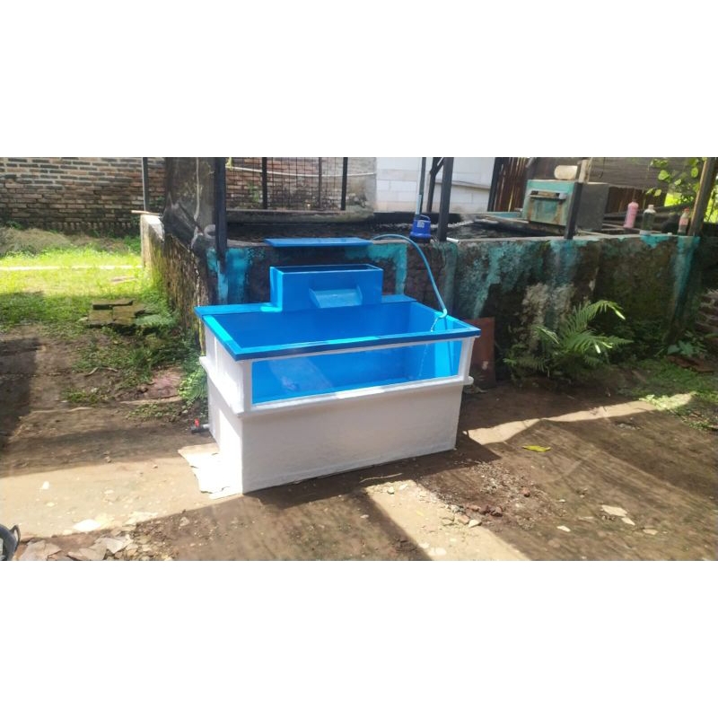 kolam kaca fiber glasa+filter belakang size 150*70*70