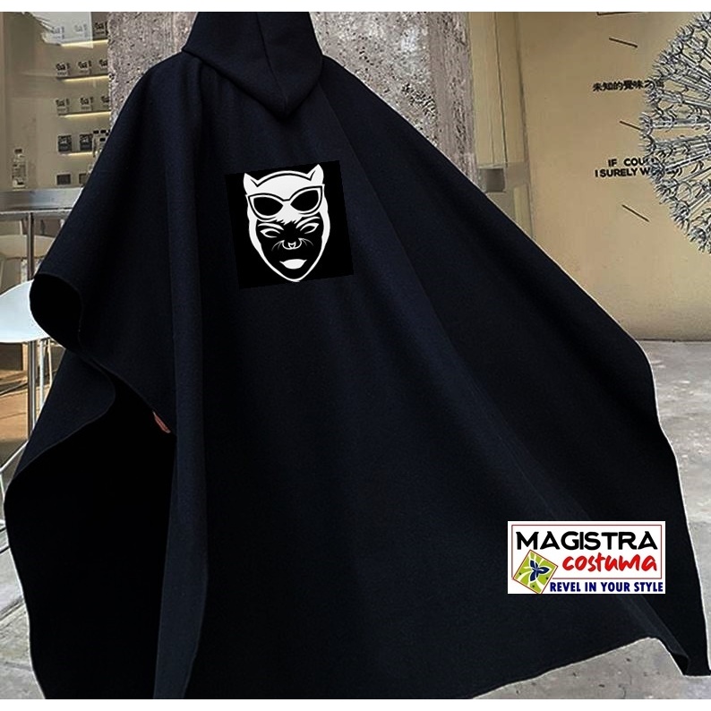 Jubah Panjang  Kostum   Catwoman | Premium Hitam Hoodie Pria Wanita Dewasa  Avenger Spiderman Batman