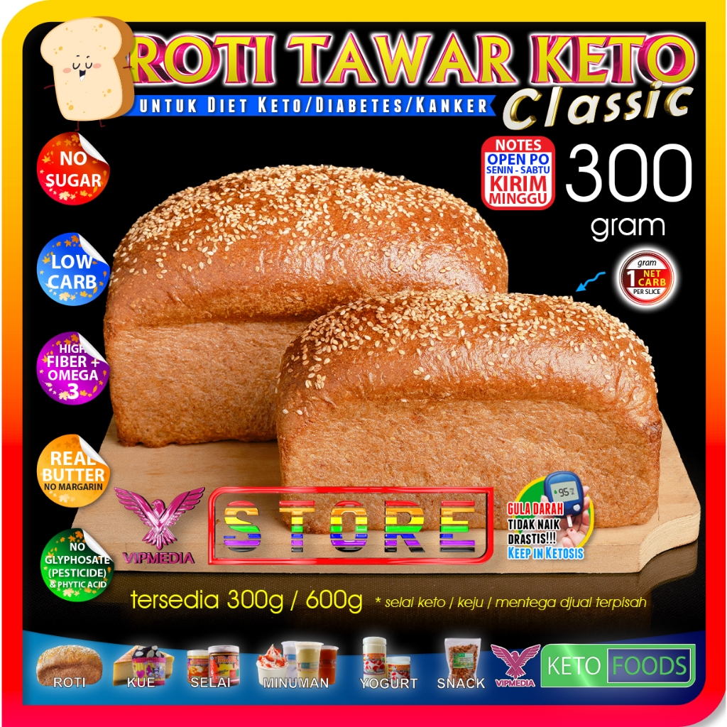 

Roti Keto Tawar Classic 300 gram