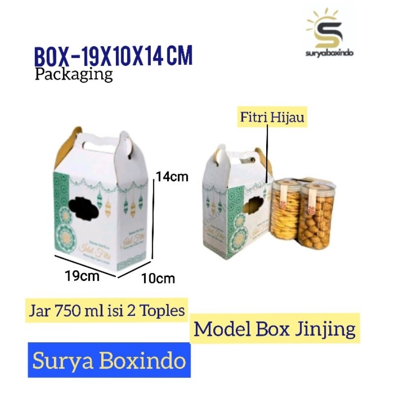

Box 19x10x14 JAR 750 ml isi 2 Toples/Kardus/Lebaran/Kuker