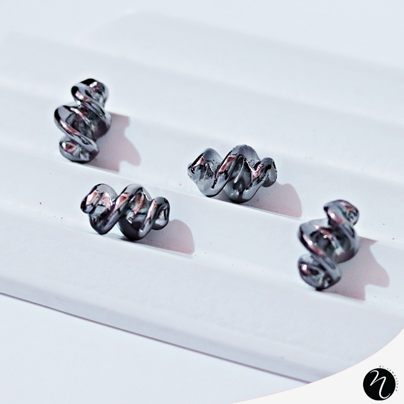 1pc CCB Metallic Plated Twist Beads