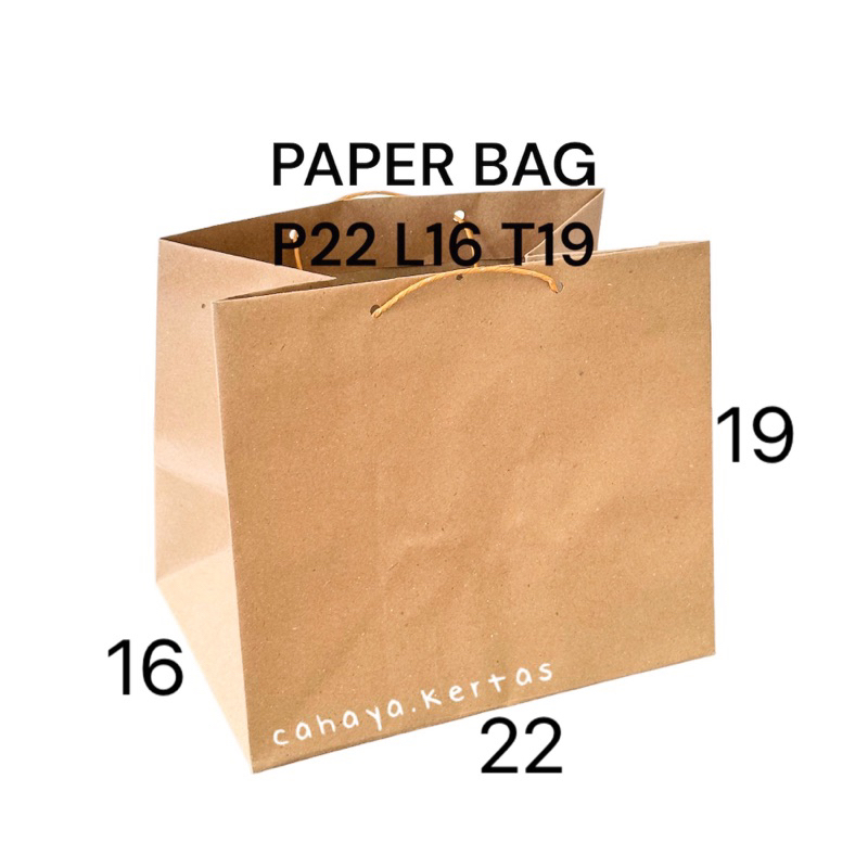 

Paper bag coklat 22 x 19 paper bag ukuran R7 P22 L16 T19