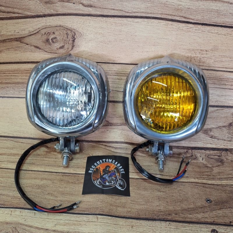 Headlamp Caplin Import . Lampu Depan  Motor Custom . Universal Chopper Bobber British