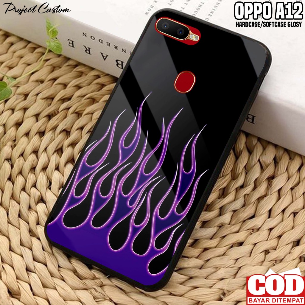 Case Oppo A12 - Casing Hp Oppo A12 Motif ( FIRE ) - Kondom Hp - Cassing Hp - Silikon Hp Oppo A12 - K