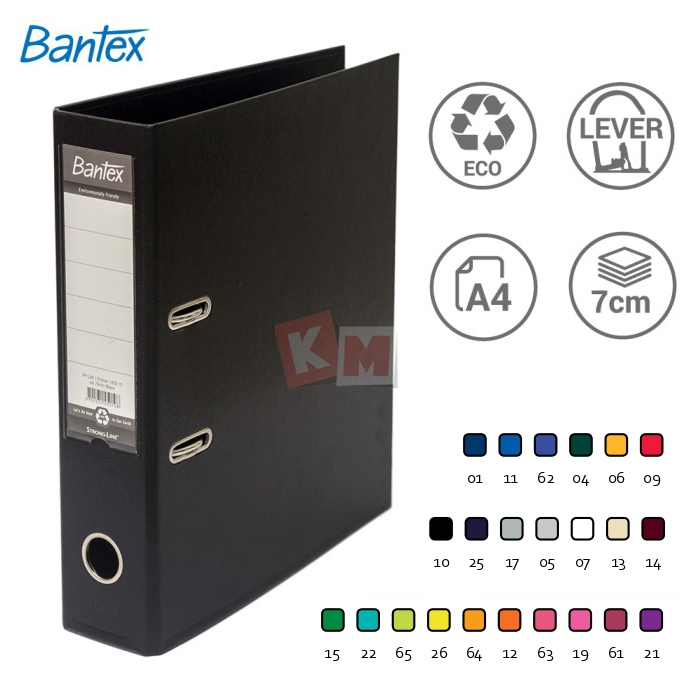 

Ordner Bantex Lever Arch File PP Plastic A4 7cm #1450