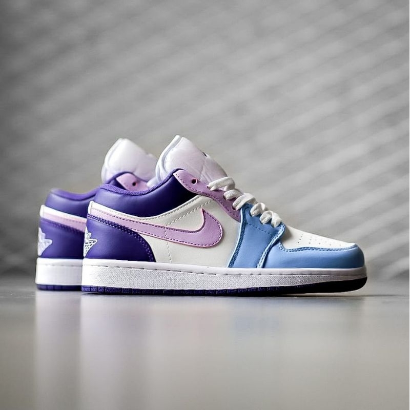 Sepatu Nike Air Jordan 1 Low Purple White Blue size 37 - 40