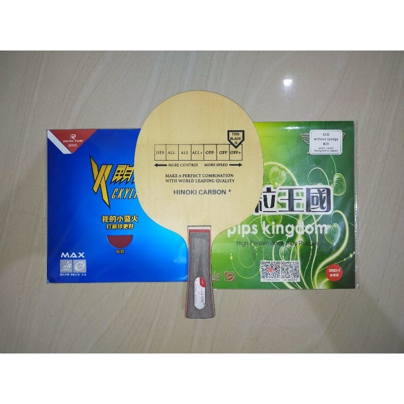 Set Ciamik Blade Custom Butterfly Primorac Carbon + Reactor Ckylin PRO + Bintik Panjang Dawei 388D-1